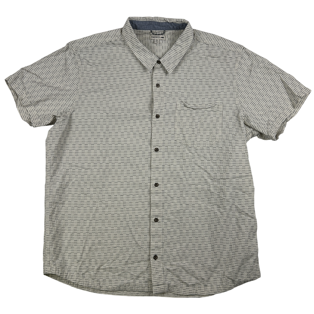 Toad&Co Shirt Mens 2XL Organic Cotton Short Sleeve Button Up Casual Striped